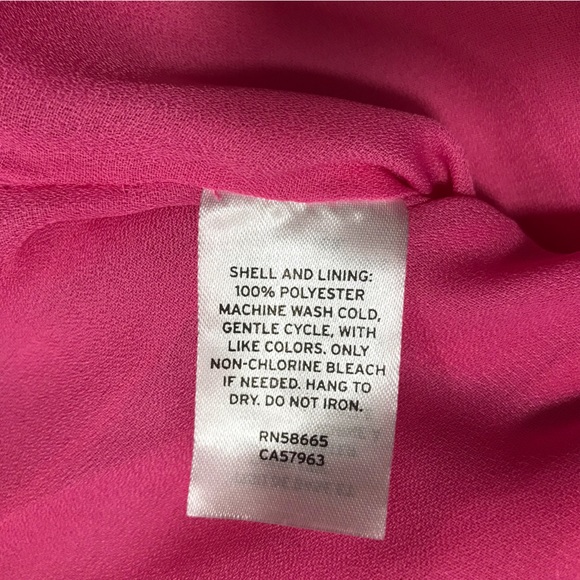 Halogen Pink Azalea Sleeveless Pleated Georgette Top - Picture 8 of 8